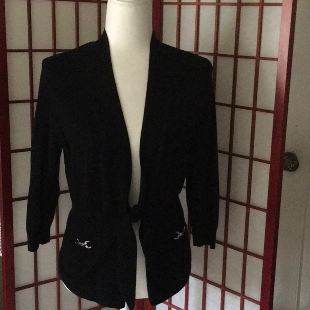 WHBM / Black tie up cardigan / XS